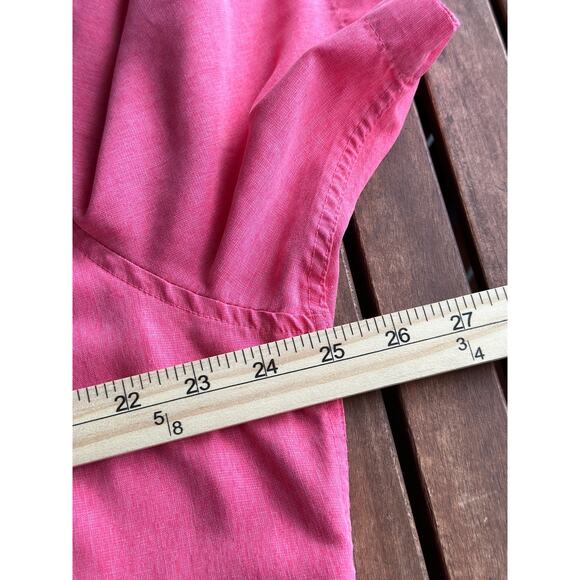 Bugatchi Uomo Men’s Large Pink Short Sleeve Casual Button Up Hawaiian Camp Shirt - Picture 7 of 9